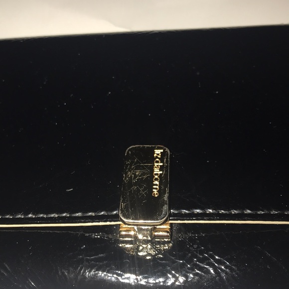 Liz Claiborne Black Patent Leather Trifold Wallet - Picture 9 of 9